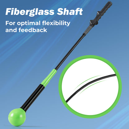 31.5 Inch Golf Swing Trainer Aid with Weighted Head for Grip Rhythm Balance, Green Golf at Gallery Canada
