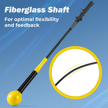 31.5 Inch Golf Swing Trainer Aid with Weighted Head for Grip Rhythm Balance, Yellow Golf at Gallery Canada