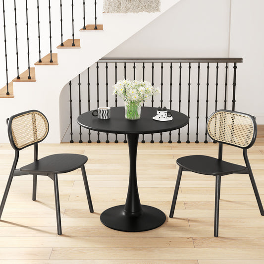 31.5 Inch Round Dining Table, Anti-Slip PP Ring, Black Bar Tables Black at Gallery Canada