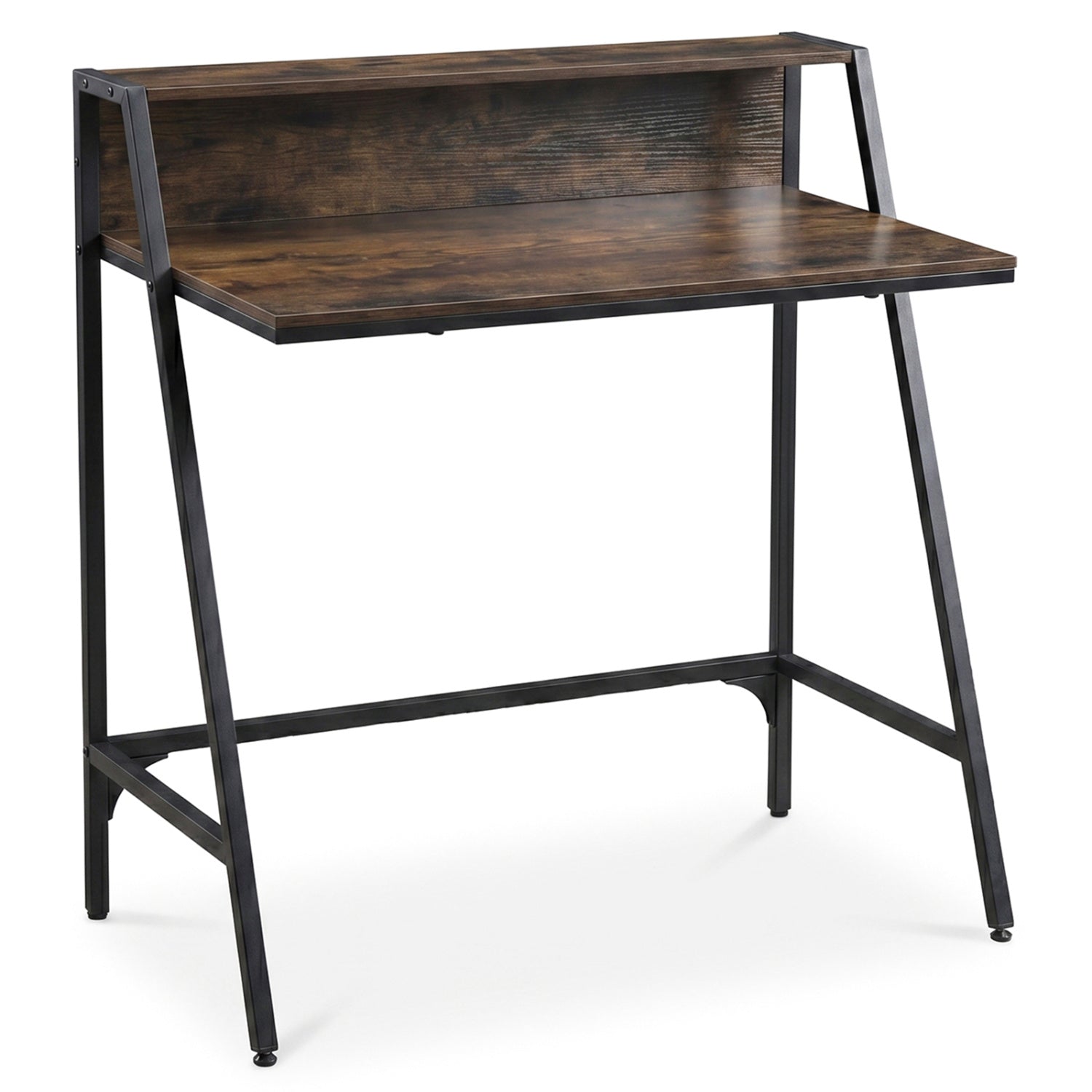 Industrial Desk With Raised Shelf, 31.5