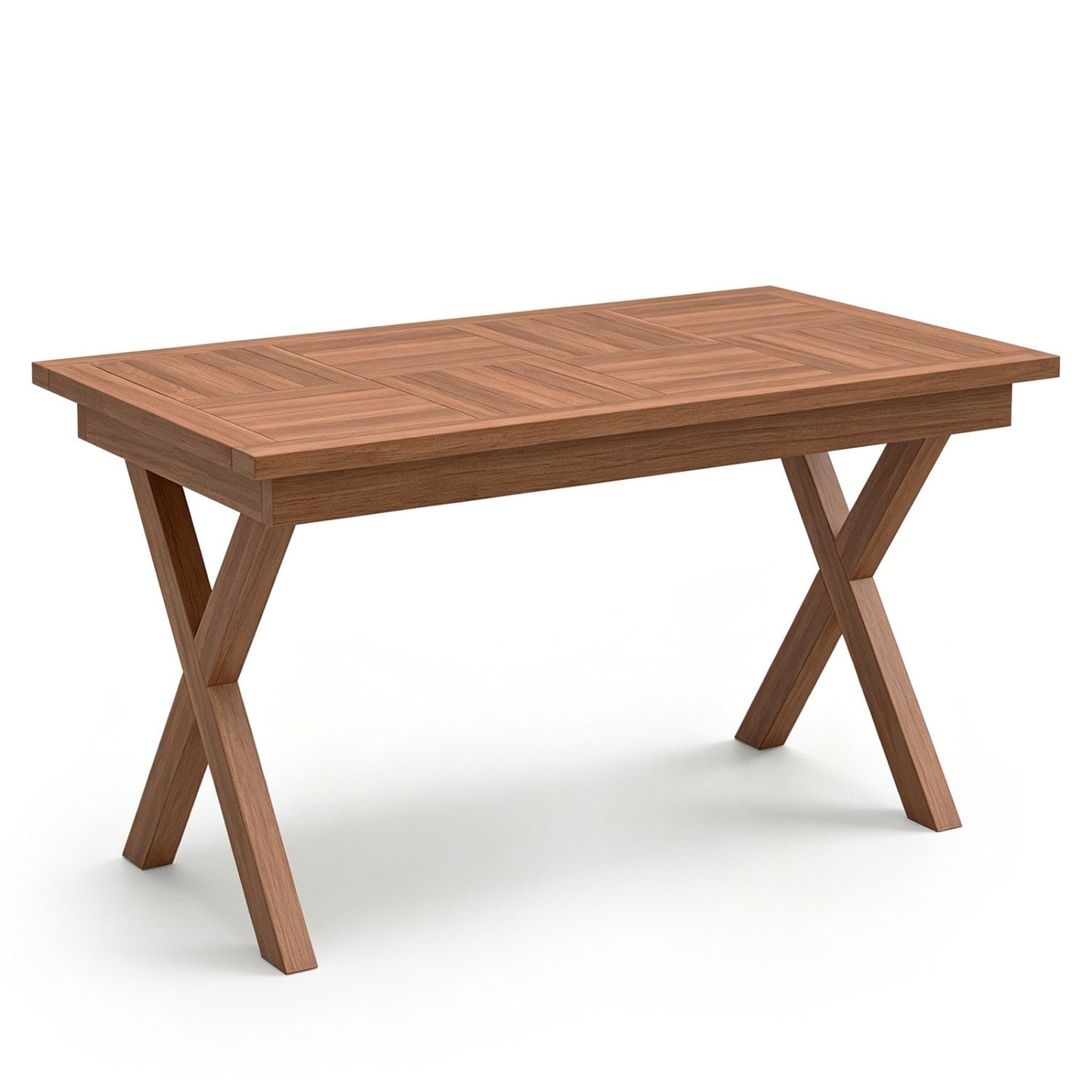 Table basse d'extérieur en bois de teck 31,5", plateau patio à lattes