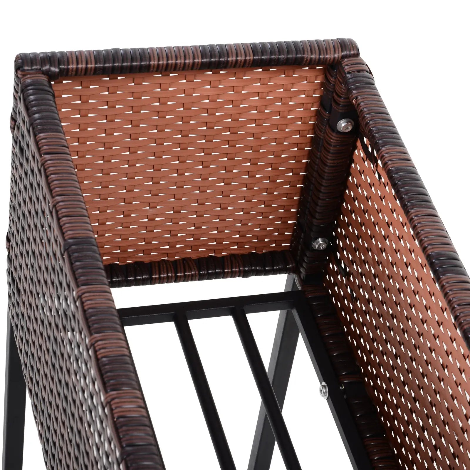 Rattan Raised Garden Box, Elevated Flower Bed with Shelf, Brown Plant Stands at Gallery Canada