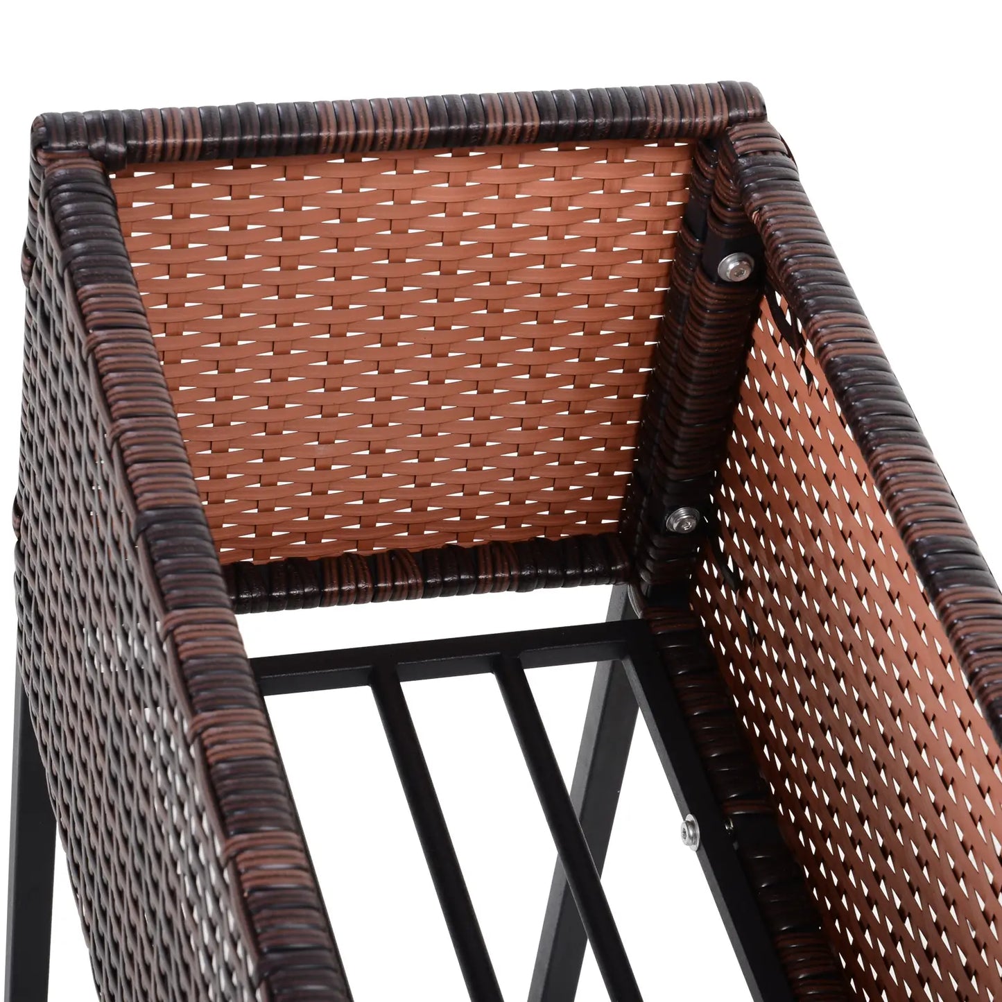 Rattan Raised Garden Box, Elevated Flower Bed with Shelf, Brown Plant Stands at Gallery Canada