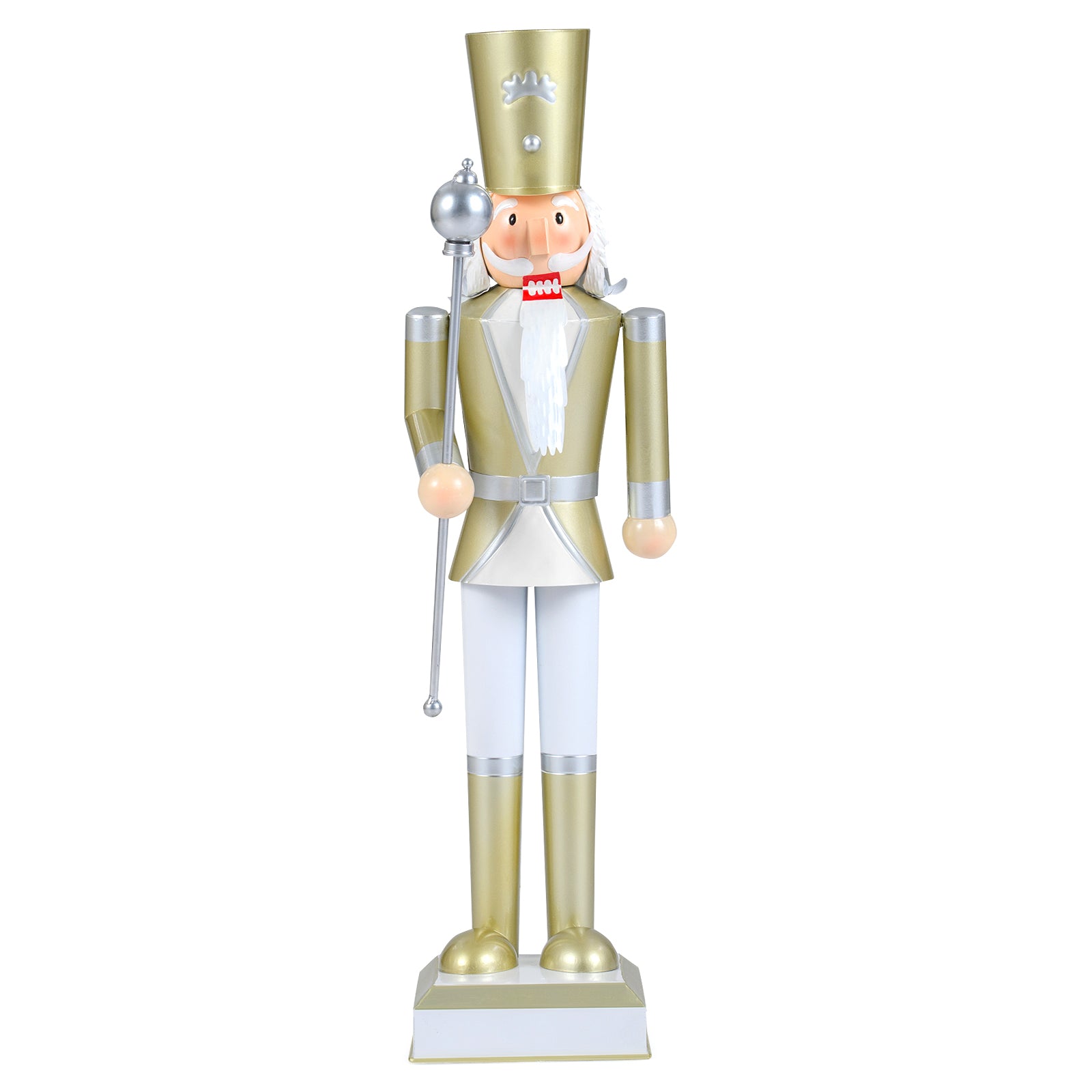 32.5 Inch Christmas Nutcracker, High Hat Scepter, White Golden Christmas Decor & Accessories at Gallery Canada