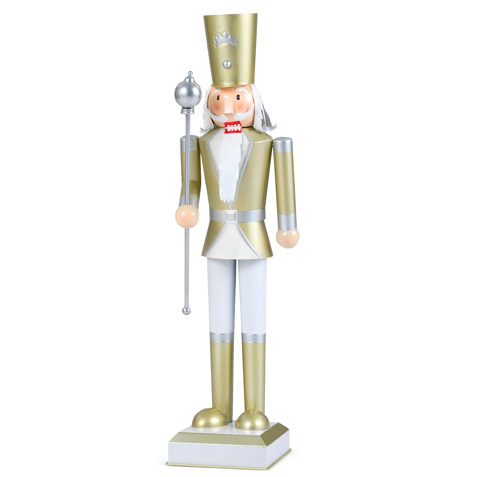 32.5 Inch Christmas Nutcracker, High Hat Scepter, White Golden Christmas Decor & Accessories at Gallery Canada