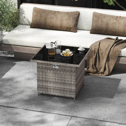 32.5 Inch Propane Fire Pit Table, 5000 BTU, Tempered Glass Tabletop, Gray Fire Pit Tables at Gallery Canada