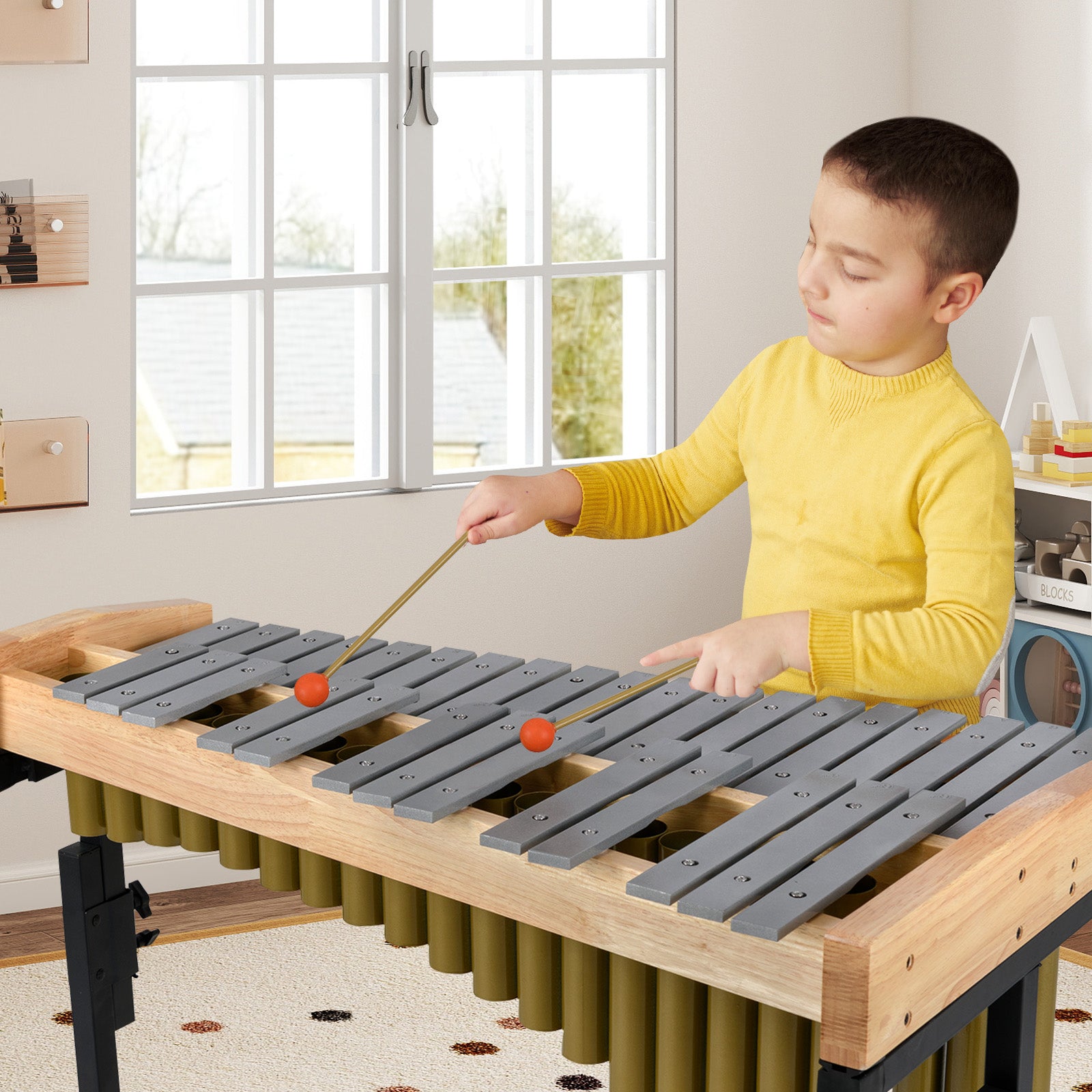 32 Note Marimba Aluminum Xylophone with Rubber Wood Base, Golden Drums & Percussion at Gallery Canada
