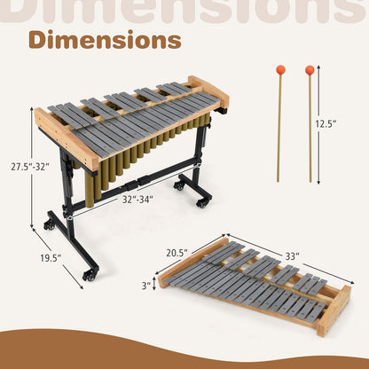 32 Note Marimba Aluminum Xylophone with Rubber Wood Base, Golden Drums & Percussion at Gallery Canada