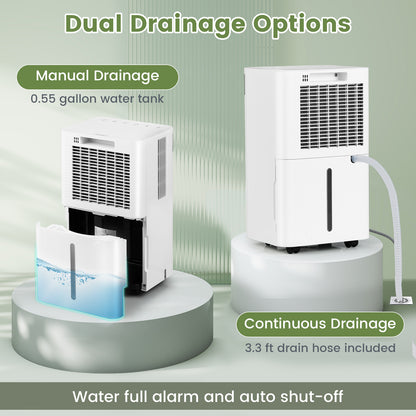 32 Pints 2000 Sq.ft Quiet Dehumidifier, 3 Modes, White Dehumidifiers at Gallery Canada