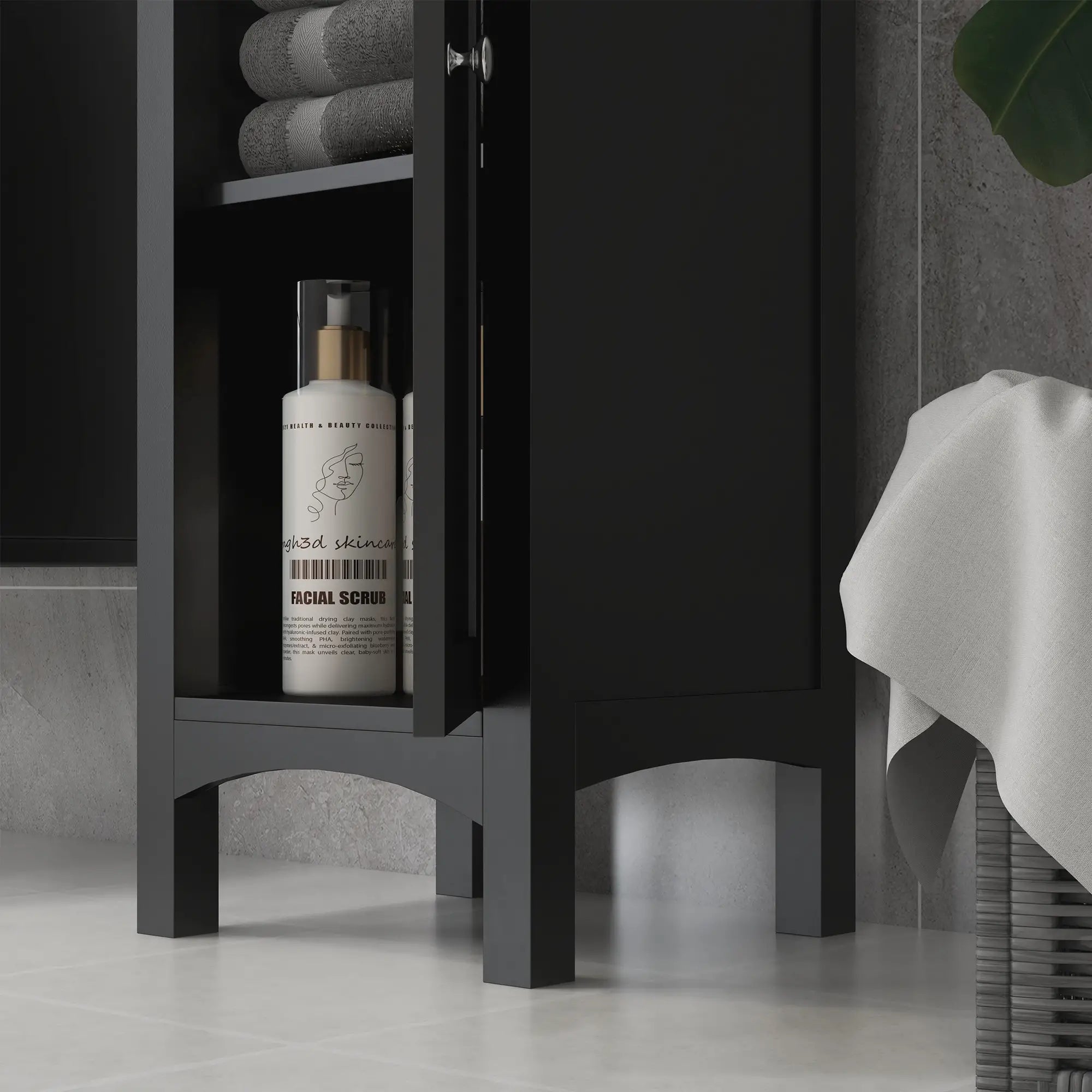 Tall Bathroom Cabinet, Freestanding Storage Organizer, 15