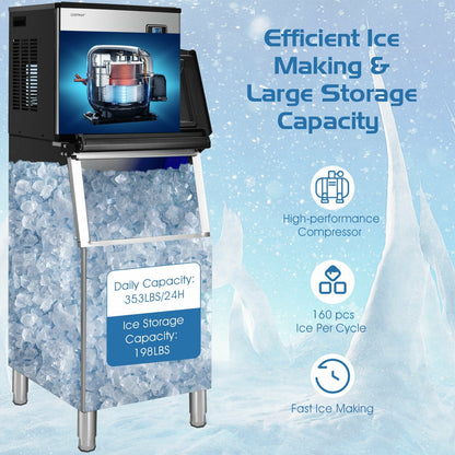 353Lbs/24H Split Commercial Ice Maker, 198 Lbs Storage Bin, Silver Ice Makers at Gallery Canada
