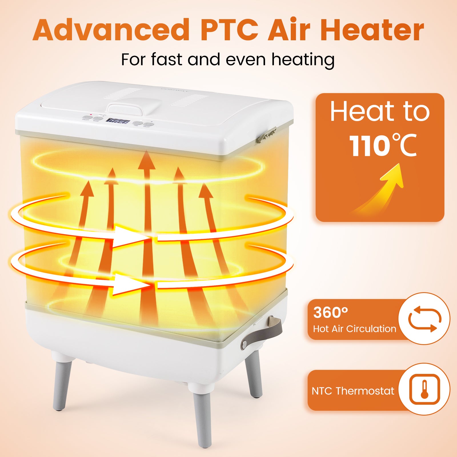 35L Large Towel Warmer with Heating and Drying Modes for Bathroom, Beige Dryers at Gallery Canada