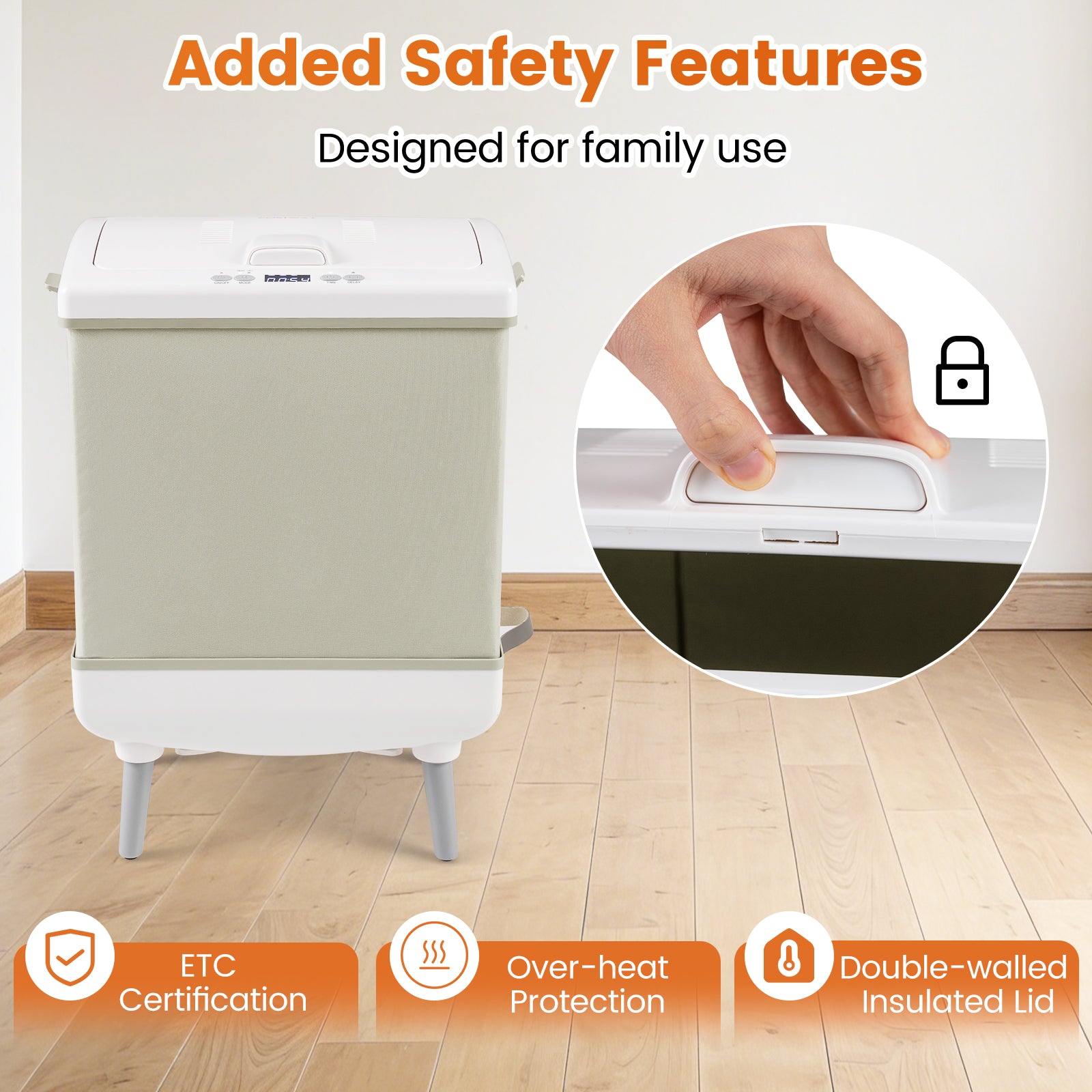 35L Large Towel Warmer with Heating and Drying Modes for Bathroom, Beige Dryers at Gallery Canada