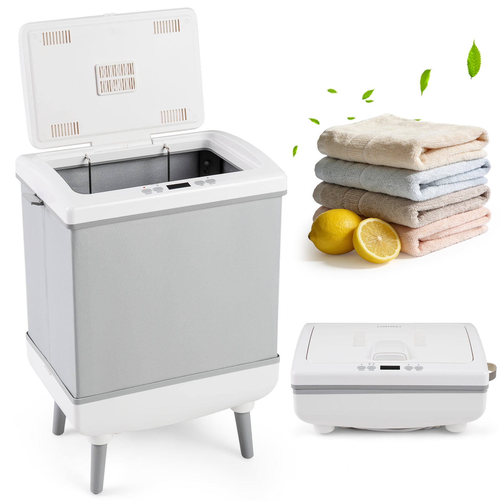 35L Large Towel Warmer with Heating and Drying Modes for Bathroom, Gray Dryers Gray at Gallery Canada