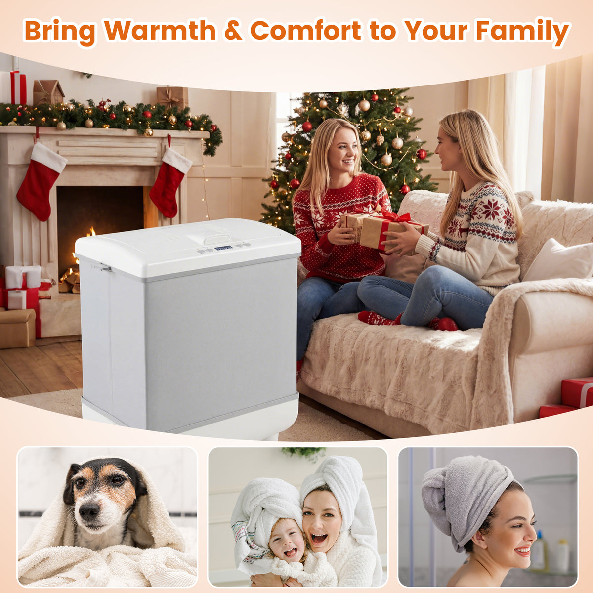 35L Large Towel Warmer with Heating and Drying Modes for Bathroom, Gray Dryers at Gallery Canada