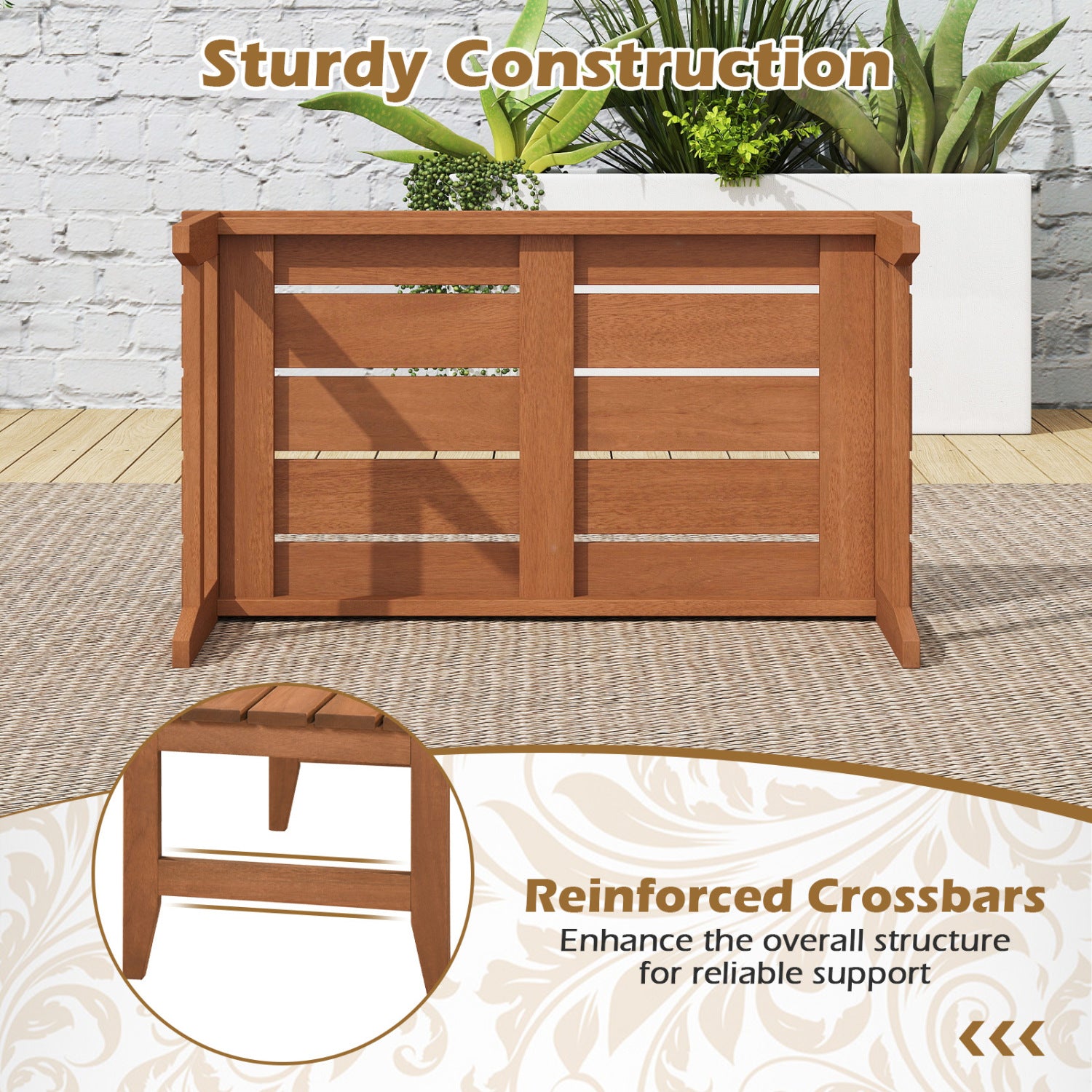 Solid Wood Outdoor Coffee Table, 35.5