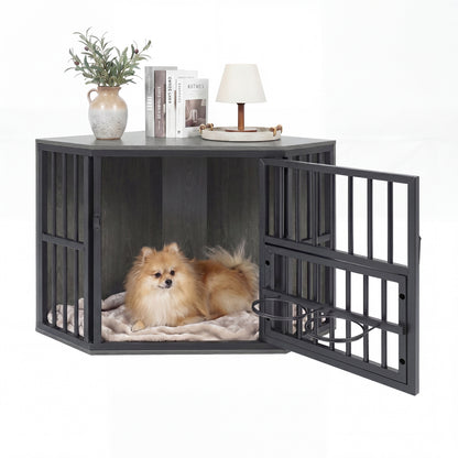 Wooden Dog Kennel End Table, 35.5 In, Oak Dog Kennels at Gallery Canada