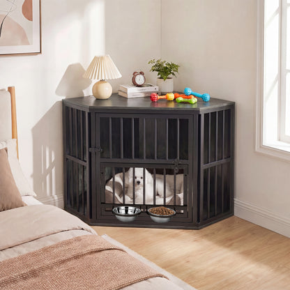 Wooden Dog Kennel End Table, 35.5 In, Oak Dog Kennels at Gallery Canada