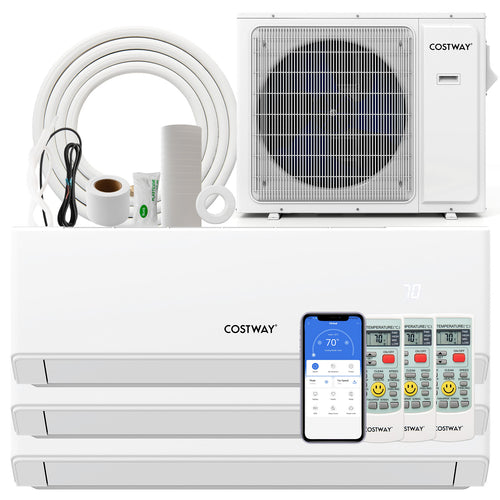 36000 BTU 3 Zone 23 SEER2 Mini Split AC, Heat Pump, 12K+12K+12K, White