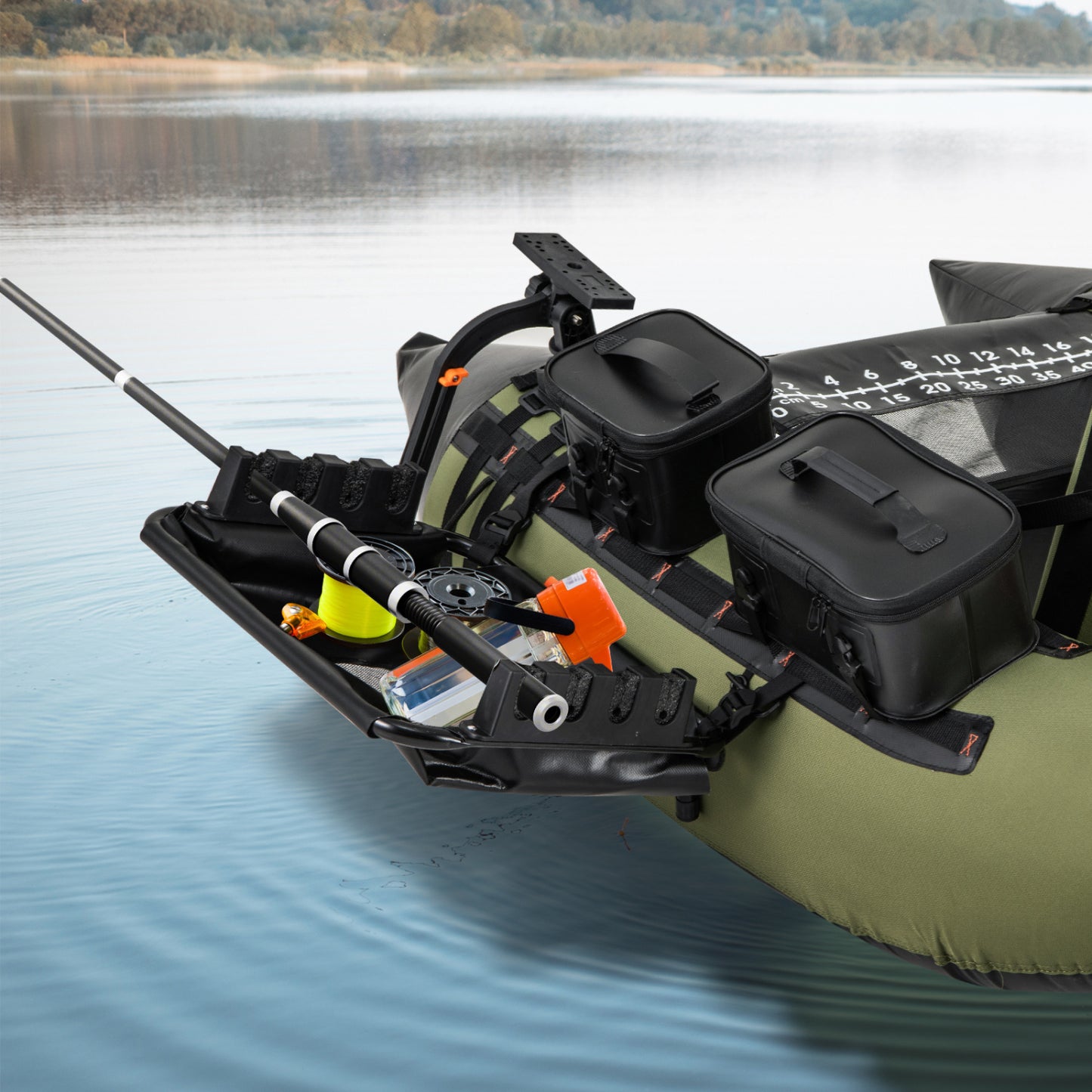 Accessoire de bateau de pêche rotatif à 360°, lot de 2, noir