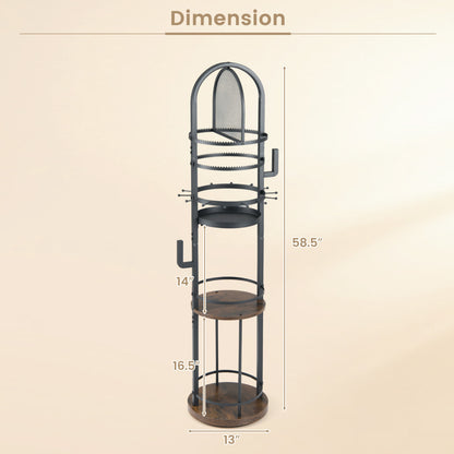 360° Rotating Jewelry Storage Rack, 3 Shelves, Brown Jewelry Armoires at Gallery Canada