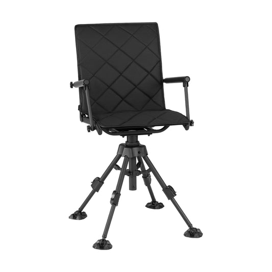 360° Silent Swivel Hunting Seat, 5-Level Adjustable, Black Camping Furniture Black at Gallery Canada