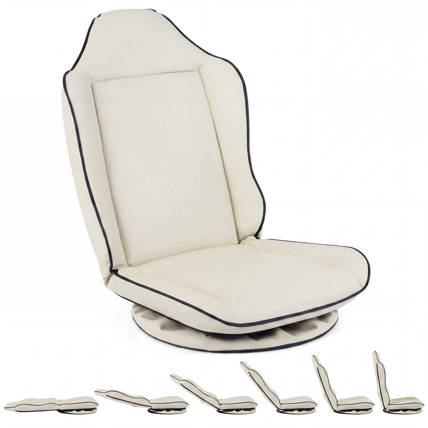 360° Swivel Floor Gaming Chair with 5-Level Adjustable Backrest, Beige Gaming Chairs Beige at Gallery Canada