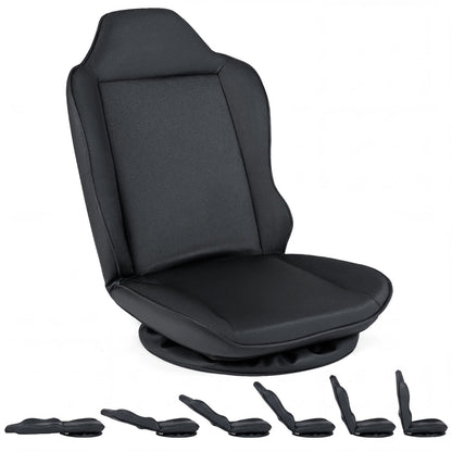 360° Swivel Gaming Chair, 5-Level Adjustable Backrest, Black Gaming Chairs Black at Gallery Canada