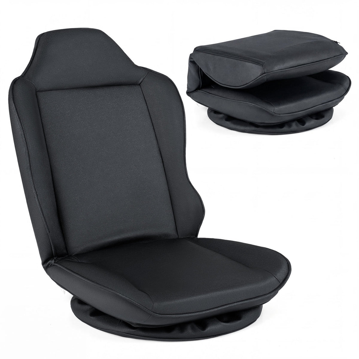 360° Swivel Gaming Chair, 5-Level Adjustable Backrest, Black Gaming Chairs at Gallery Canada