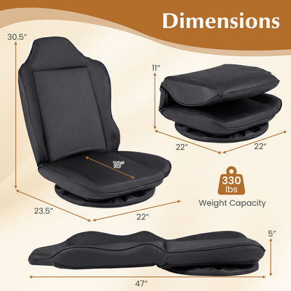 360° Swivel Gaming Chair, 5-Level Adjustable Backrest, Black Gaming Chairs at Gallery Canada