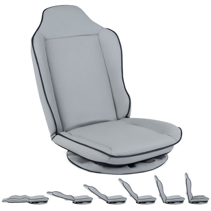 360° Swivel Floor Gaming Chair, 5-Level Adjustable Backrest, Gray Gaming Chairs Gray at Gallery Canada