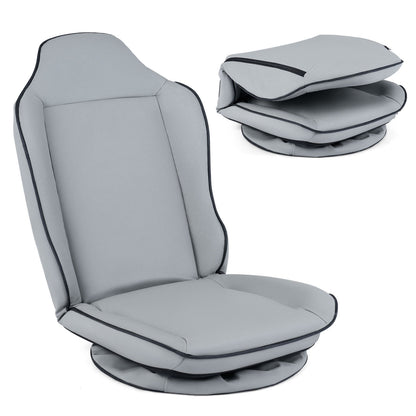360° Swivel Floor Gaming Chair, 5-Level Adjustable Backrest, Gray Gaming Chairs at Gallery Canada