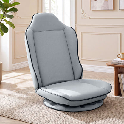 360° Swivel Floor Gaming Chair, 5-Level Adjustable Backrest, Gray Gaming Chairs at Gallery Canada