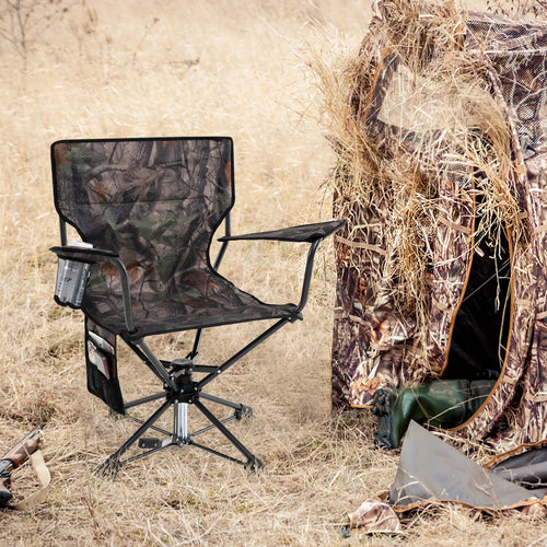 360° Swivel Hunting Chair, Portable Foldable Set of 2, Camouflage