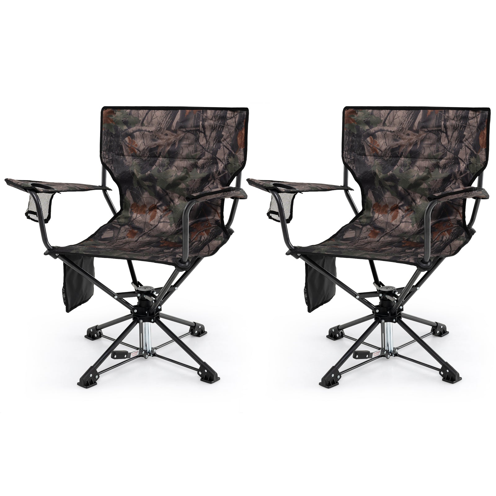 360° Swivel Hunting Chair, Portable Foldable Set of 2, Camouflage Outdoor at Gallery Canada