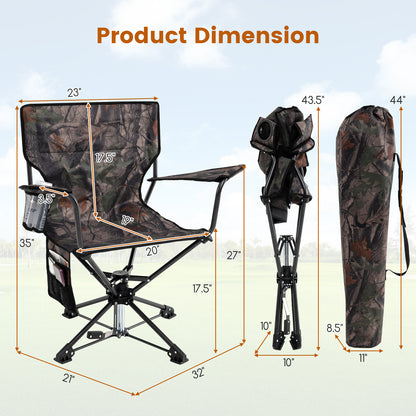 360° Swivel Hunting Chair, Portable Foldable Set of 2, Camouflage Outdoor at Gallery Canada