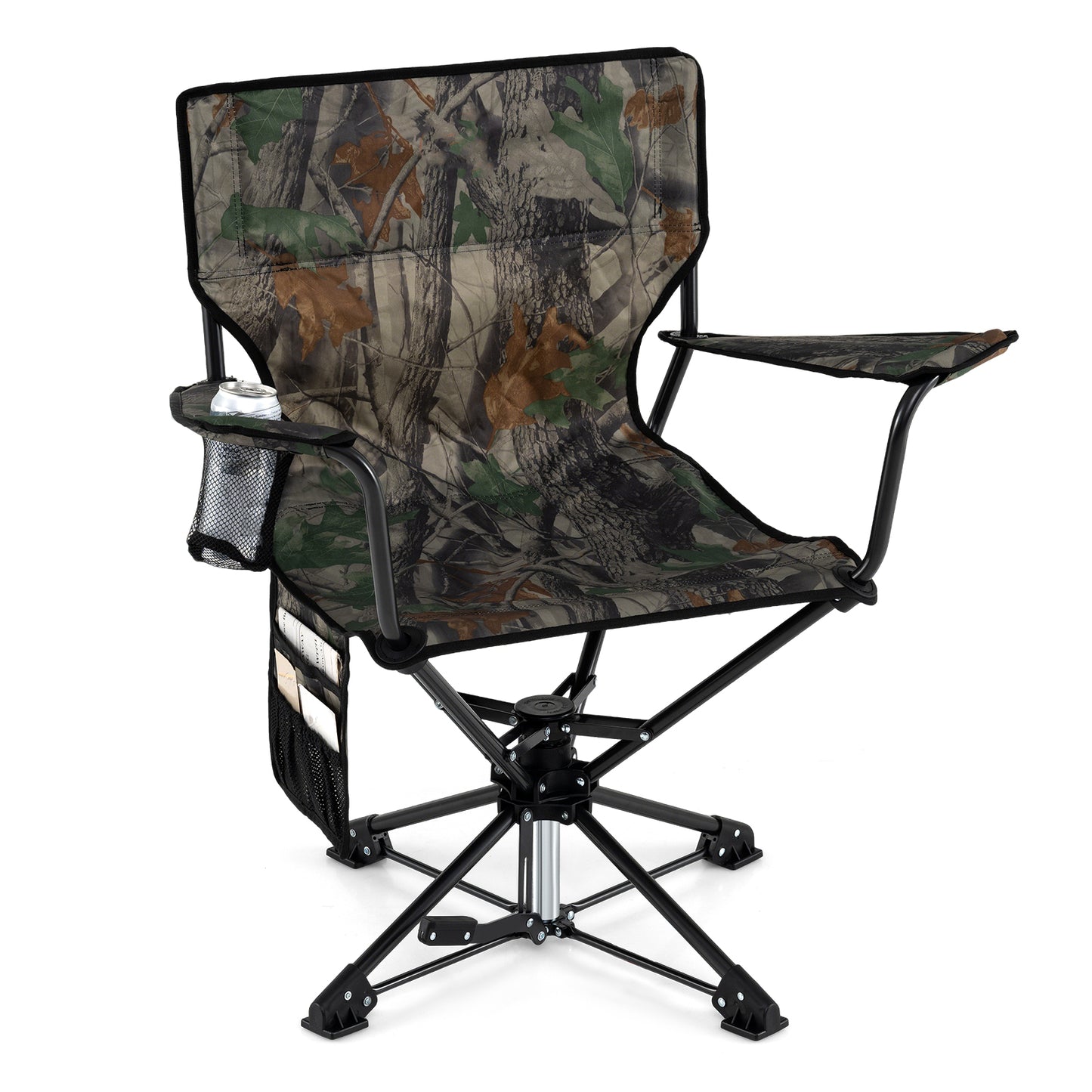 360° Swivel Hunting Chair, Foldable, Green Camping Furniture at Gallery Canada