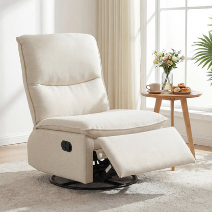 360° Swivel Rocking Chair, Cushioned Back, Living Room, Beige Recliners at Gallery Canada