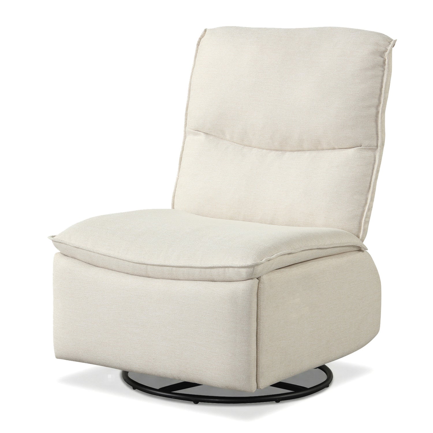 360° Swivel Rocking Chair, Cushioned Back, Living Room, Beige Recliners at Gallery Canada
