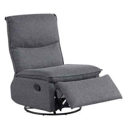 360° Swivel Rocking Chair, Cushioned Back, Gray Recliners at Gallery Canada