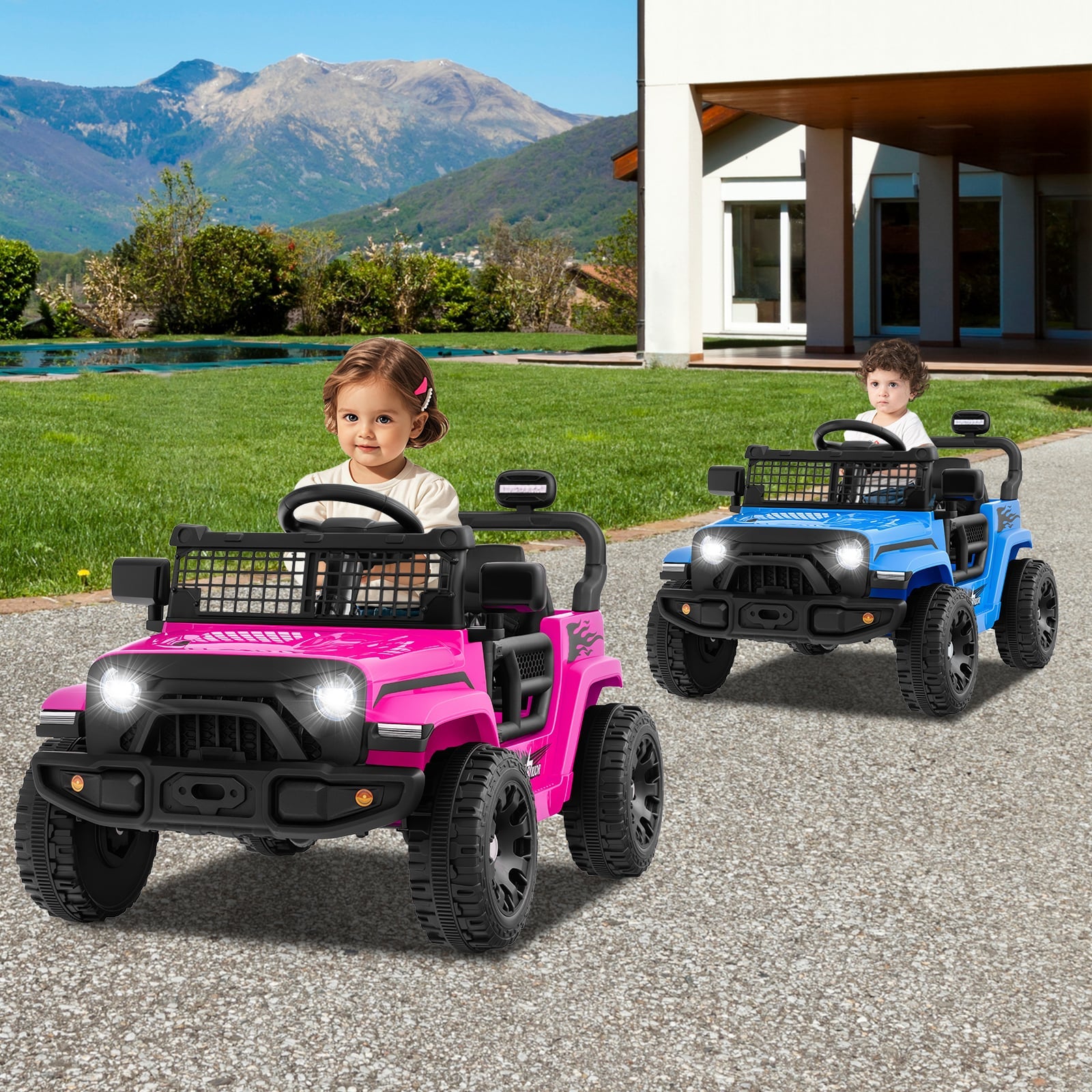 12V Kids Ride On Truck, Battery Powered Electric Vehicle, Pink Powered Ride On Toys at Gallery Canada