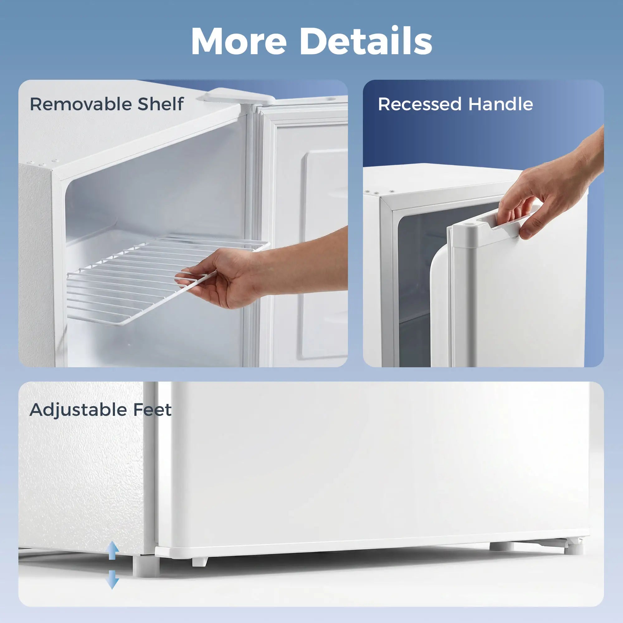 1.1 Cu. Ft. Mini Freezer, Compact Upright, Reversible Door, White Small Kitchen Appliances at Gallery Canada