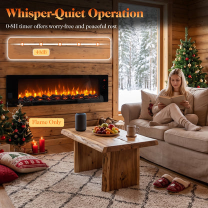 36" Electric Fireplace, 5-Level Brightness, Adjustable Speed Fireplaces at Gallery Canada
