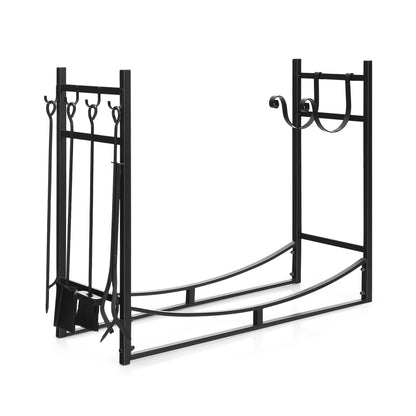 36 Inch Fireplace Log Holder, Kindling Holder, Shovel, Black Log Storage at Gallery Canada