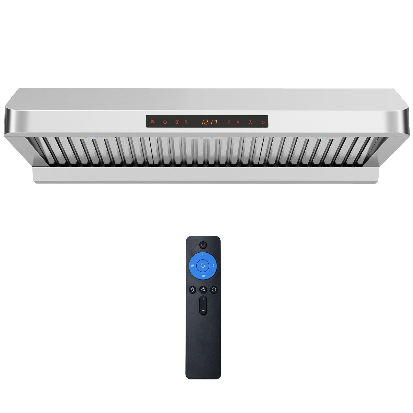 36 Inch Under Cabinet Range Hood 900 CFM Kitchen Stove Vent with Oil Collector, Silver Kitchen Appliances Silver at Gallery Canada