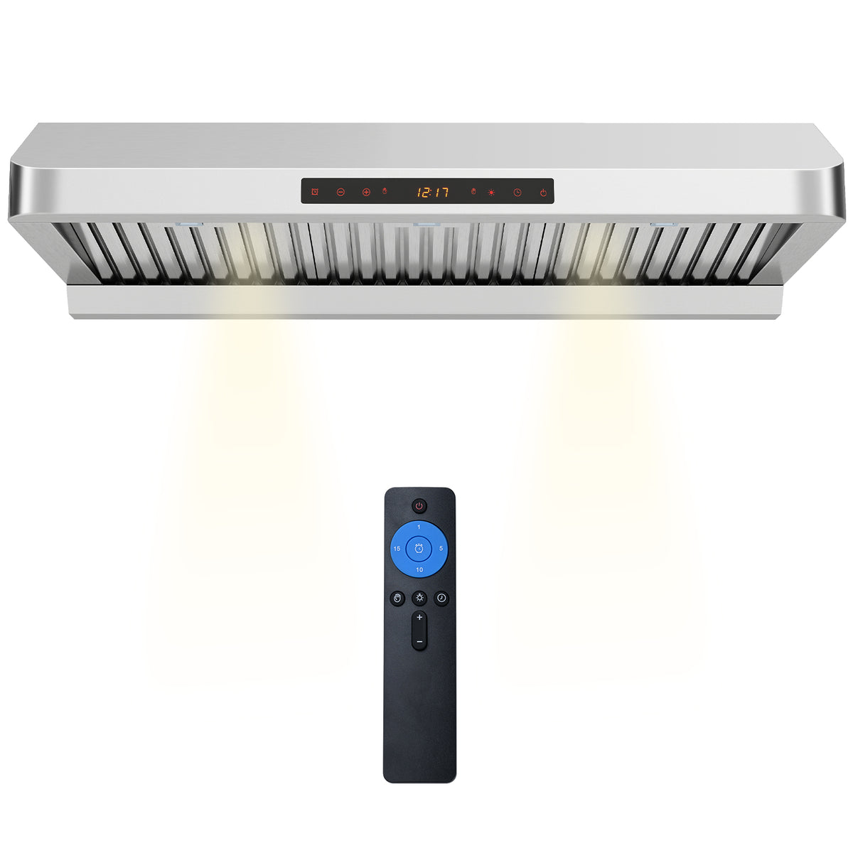 36 Inch Under Cabinet Range Hood 900 CFM Kitchen Stove Vent with Oil Collector, Silver Kitchen Appliances at Gallery Canada
