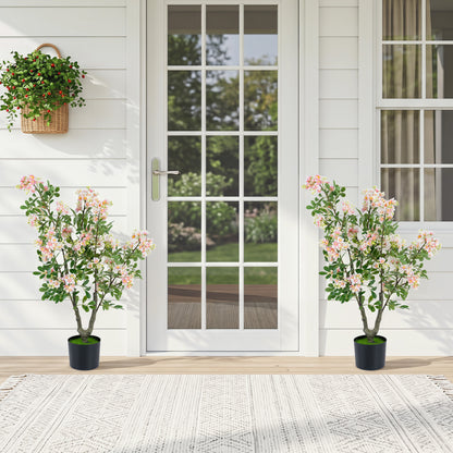 Set of 2 Artificial Impatiens Trees, 36", Pink Faux Plants at Gallery Canada