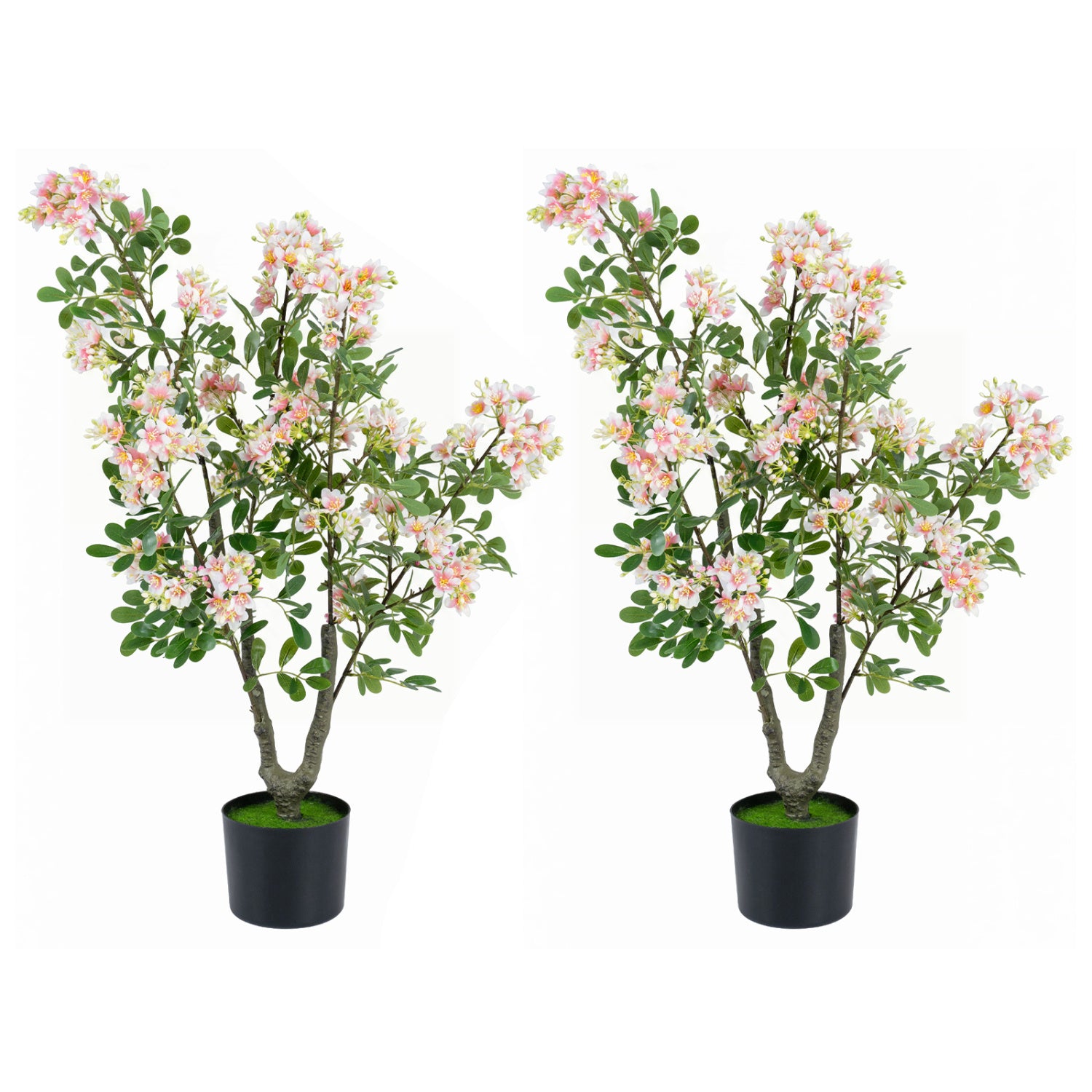 Set of 2 Artificial Impatiens Trees, 36