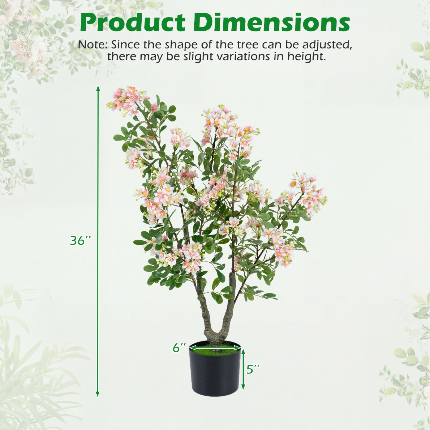 Set of 2 Artificial Impatiens Trees, 36