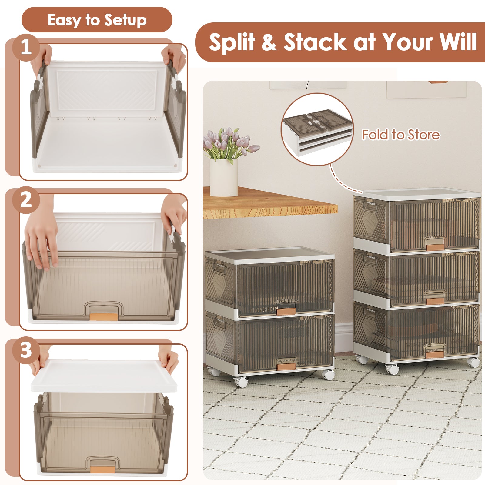 3 Cube Stackable Storage Bins, Detachable Wheels, White Shoe Racks & Storage Benches at Gallery Canada